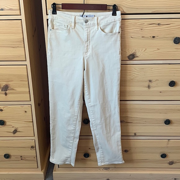 Athleta Sculptek High Waist Flex Straight Leg Ankle Jean Bone Size 6 Petite - Picture 2 of 10